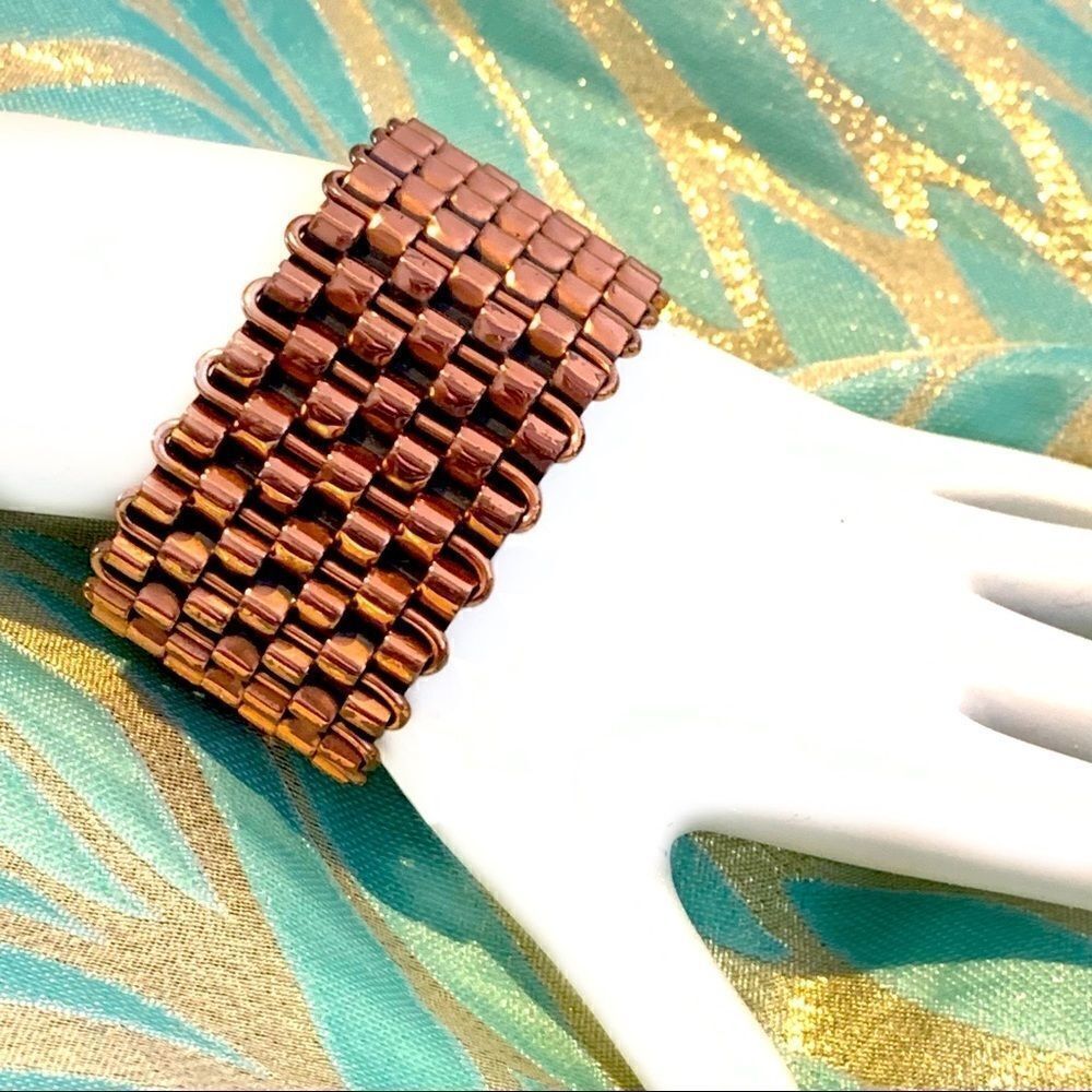 Renoir basket woven copper bracelet 1950’s retro